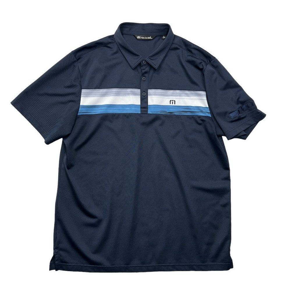 Travis Mathew Golf Polo Men's XL Blue LKQ‎ Corporation Embroidered Shirt